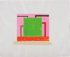 Untitled by Peter Halley, 1990, gouache, paper and masking tape on paper, offered Dec 2013