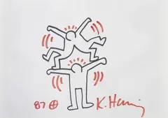 Untitled by Keith Haring, 1987, ink on paper, sold Dec 2013