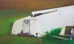 Thoralf Knobloch, Boote, Kieloben, 2006, oil on canvas