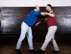 Hirsch Perlman, Shoving, 1994, silver gelatin print, DVD projection