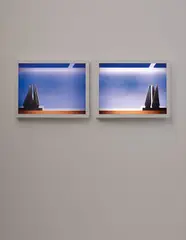 Catherine Yass, Portrait Sculpture, 1995, photographic transparency, light box (in 2 parts)