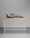 Sean Henry, Man Lying on His Side, 2000, bronze, exterior 2-pac paint, veneered wood and Plexiglas