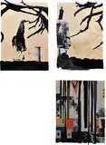 Kristine Roepstorff, Three works: (i) Time Notes #6; (ii) Time Notes #5; (iii) Time Notes #3, 2010, collage with fabric, photocopies on wallpaper (in 3 parts)