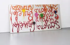 Sam Durant, Soyons Cruel, 2008, spray enamel on mirrored glass mounted to plywood
