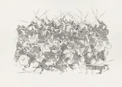 Internal War by Gogi Totibadze, 2013, ink on paper, sold Dec 2013