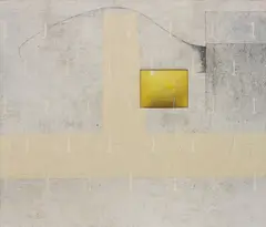 Lluís Lleó, Pocket, 2003, fresco technique on canvas with steel, styrofoam, concrete and paint