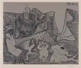 Bacchanale au hibou by Pablo Picasso, 1959, Linocut in colours, on Arches paper, with margins,, sold Feb 2013