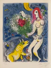 Le Cirque, from Cirque by Marc Chagall, 1967, Lithograph in colours, on Arches paper, with full margins,, sold Feb 2013