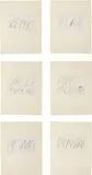 Cy Twombly, Five Greek Poets and a Philosopher portfolio, 1978, The complete set of seven lithographs with embossment, on Richard de Bas hand-mould paper, with full margins,