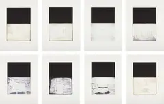 The Temple by Luc Tuymans, 1996, The complete portfolio of eight etchings with aquatint in colours, with the accompanying title sheet, on Rives BFK paper, sold Feb 2013