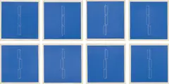 Fred Sandback, Portfolio with Eight Linocuts, 1979, The complete set of eight linocuts in blue, on Japanese laid paper, with full margins,