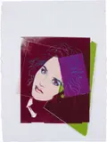 Andy Warhol, Isabelle Adjani, 1986, Unique screenprint in colours and coloured graphic art collage, on HMP paper, with full margins,