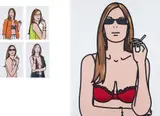 Ruth Smoking I-V by Julian Opie, 2006, The complete set of five screenprints in colours, on Somerset Satin 410 gsm paper, the full sheets,, sold Feb 2013