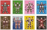Nam June Paik, Evolution, Revolution, Resolution, 1989, The complete set of eight lithographs in colour with aluminium plate etching, on wove paper, with full margins,