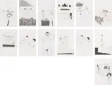 David Hockney, Illustrations for Fourteen Poems by C.P. Cavafy, 1966/67, The complete set of 13 etchings with aquatint, on handmade vellum wove paper, hors texte , with title page and justification,