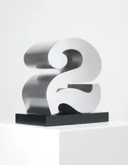 Robert Indiana, Stainless Steel Numbers: Two, 1978-2003, Stainless steel sculpture with black base,