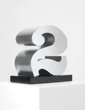 Stainless Steel Numbers: Two by Robert Indiana, 1978-2003, Stainless steel sculpture with black base,, sold Dec 2013