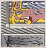 Roy Lichtenstein, Two Paintings: Beach Ball, from Paintings series, 1984, Woodcut, lithograph, and screenprint in colours, on Arches 88 paper, the full sheet,