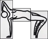 This is Shahnoza in 3 Parts (1) by Julian Opie, 2008, Flocking adhesive on 3mm white Plexiglass acrylic, in three panels,, sold Dec 2013