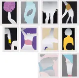 Gary Hume, The Sister Troop, 2009, The complete portfolio of ten screenprints in colours with collage and cut-out, laid down on Brushed Aluminium Mirricard on Somerset Satin paper, with full margins,