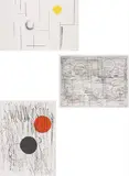 Barbara Hepworth, Sea Forms; Squares and Circles; Sun and Moon, 1969, Three lithographs in colours (one with embossing), on Barchem Green paper, two with full margins, one the full sheet,