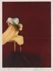 Second version of triptych 1944: left panel by Francis Bacon, 1989, Lithograph in colours, on Arches paper, with full margins,, sold Dec 2013