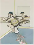 Francis Bacon, Figure Writing Reflected in Mirror, 1977, Lithograph in colours, on Arches paper, with full margins,