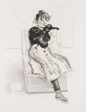 David Hockney, Celia Observing, 1976, Etching, on Rives BFK paper, with full margins,