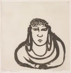 Buddha by Brett Whiteley, 1977, Sugarlift aquatint, on wove paper, the full sheet,, sold Dec 2013