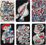 Jean Dubuffet, Banque de l'hourloupe, 1967, The complete set of 52 screenprints in colours, on cardstock, the full sheets with gilt edges, with title page,