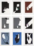 Patrick Caulfield, Large Jug; Vessel; and White Ware Prints: seven prints