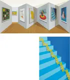 Patrick Hughes, Retroperspective; and Steps and Ladders, 2000 and 1981, Two prints, including one hand-painted 3D multiple with lithography and one screenprint in colours, on Somerset paper, with full margins,