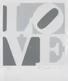 Love, from Book of Love by Robert Indiana, 1996, Screenprint in tones of grey and black, on ANW Crestwood Museum Edition paper, with full margins,, sold Dec 2013