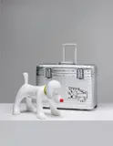 Doggy Radio X Rimowa by Yoshitomo Nara, 2012, Hand assembled polymer and fiberglass sculpture with FM radio, Bluetooth, USB port, headphone jack and Yamaha speaker sy, sold Dec 2013