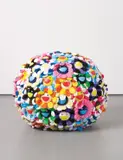 Plush Flowerball by Takashi Murakami, 2008, Polyester, acrylic boa, cotton, and polyurethane sculpture,, sold Dec 2013