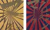 Untitled (Scarlet Lake and Indigo Blue Butterfly 826); and Untitled (Canary Yellow and Black Butterfly 830) by Mark Grotjahn and Takashi Murakami, 2010, Two offset lithographs in colours, on wove paper, the full sheets,, offered Dec 2013