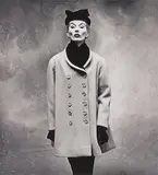 Irving Penn, Balenciaga 'Little Great' Coat (Lisa Fonssagrives-Penn), Paris, 1950, Selenium-toned gelatin silver print, printed 1985