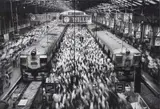 Churchgate Station, Western Railroad Line, Bombay, India by Sebastião Salgado, 1995, Gelatin silver print, printed later, sold Nov 2013