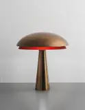 Fontana Arte, Table lamp, model no. 2218, 1960s, Brass, painted brass, coloured opaque glass