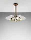 Pietro Chiesa, Ceiling light, circa 1948, Brass, tubular brass, glass, painted aluminium