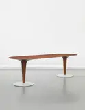 Ico Parisi, Important and unique dining table, commissioned for the Casa Trombetta, Como, circa 1950, Rosewood-veneered wood, bianco statuario Carrara marble