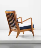 Gio Ponti, Armchair, model no. 516, 1950s, Walnut, fabric