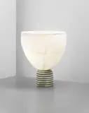 Carlo Scarpa, Rare 'Lattimo Aurato' table lamp, 1931-1935, Lattimo glass with silver leaf inclusions