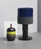 Lidded pot, model no. 191, from the 'Ceramiche di lava' series by Ettore Sottsass, circa 1957-1959, Glazed ceramic, walnut, sold Apr 2013