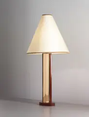 Rare table lamp by Pietro Chiesa, circa 1939, Coloured convex mirrored glass, tubular brass, brass, fabric shade, offered Apr 2013