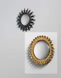 Line Vautrin, 'Gerbera' mirror, circa 1955, Convex mirrored glass, 'Talosel' resin, coloured glass