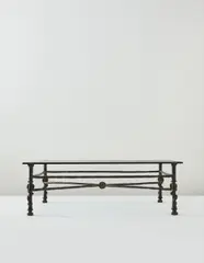 Diego Giacometti, 'Torsade' table, circa 1970, Patinated bronze, glass