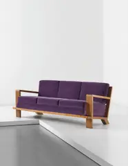Jean Royere, 'Croisillon' sofa, circa 1948, Oak, fabric