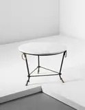 André Arbus and Gilbert Poillerat, Occasional table, circa 1942, Wrought iron, marble