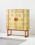 Josef Frank, ‘Flora’ cabinet, model no. 852, designed 1937, executed 1940s, Mahogany-veneered wood, mahogany, birch, brass, printed paper